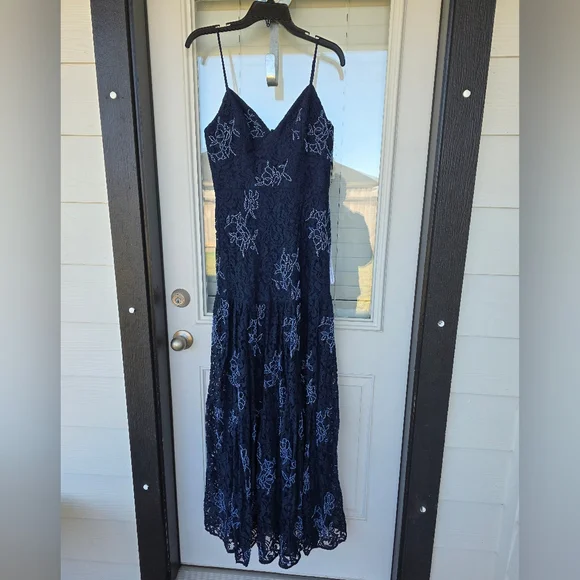 $428 Dress The Population Women Tess Slip Gown Medium Glam Party Old Money - Picture 4 of 16